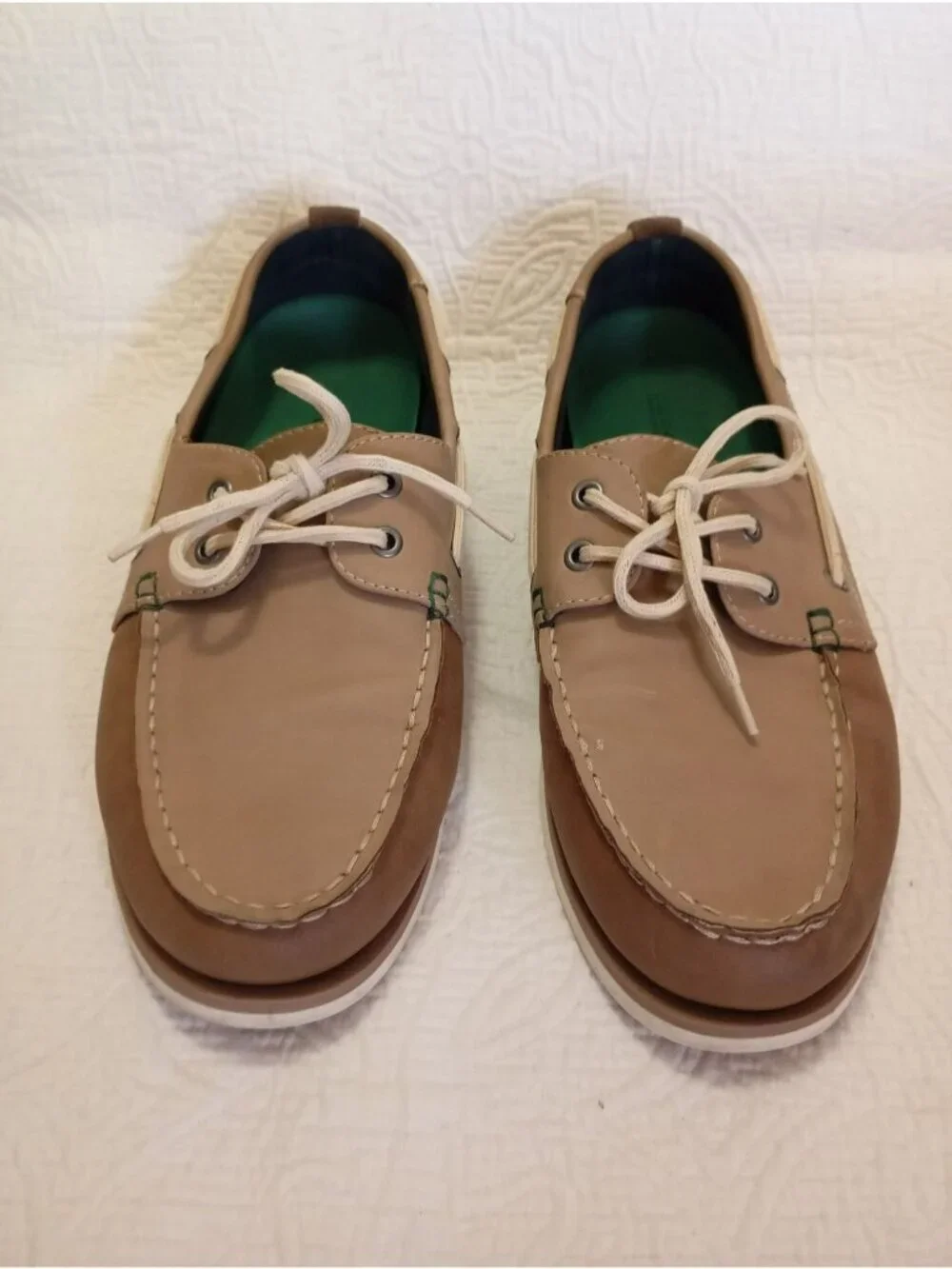 Call It Spring Mens Tan & Brown Boat Shoes Size 10 Lace-Up Casual Loafers